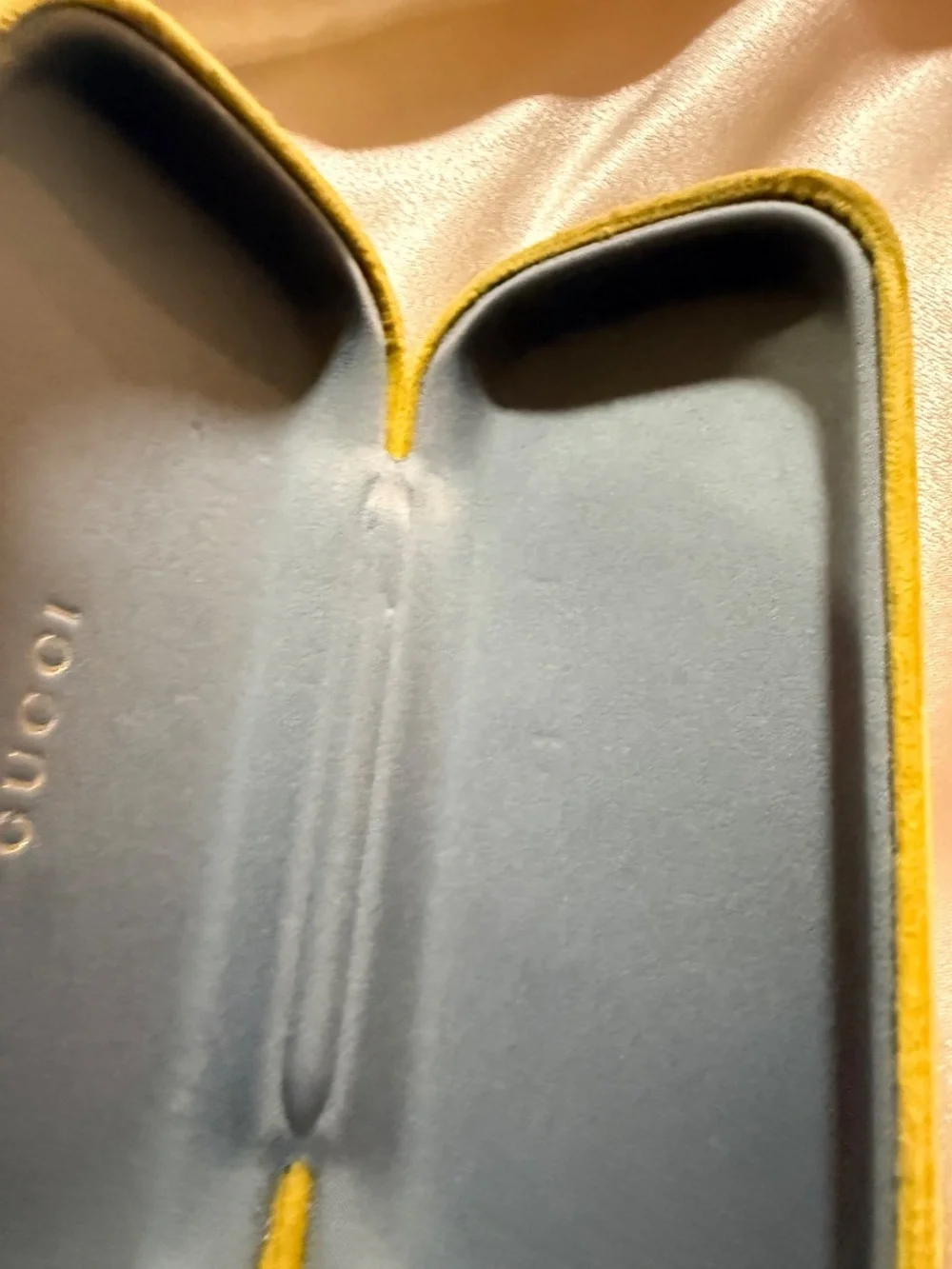 Gucci Yellow Velvet Sunglasses Eyeglasses Case Only
